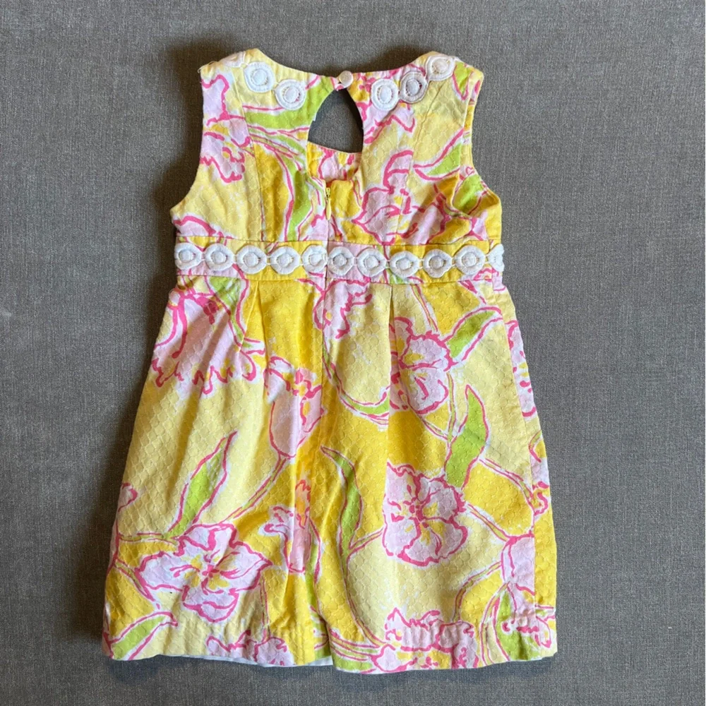 Lilly Pulitzer dress‎ girls 4 yellow pink adelson day star fruit mini floral
